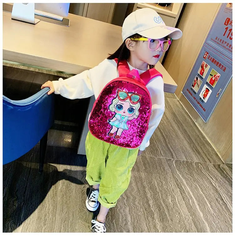 Cute Children's Sequin Backpack Bags 3-6 Years Lovely Kindergarten Kids School Bag Fashion Cartoon Baby Girls Handbags Knapsack