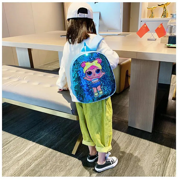 Cute Children's Sequin Backpack Bags 3-6 Years Lovely Kindergarten Kids School Bag Fashion Cartoon Baby Girls Handbags Knapsack