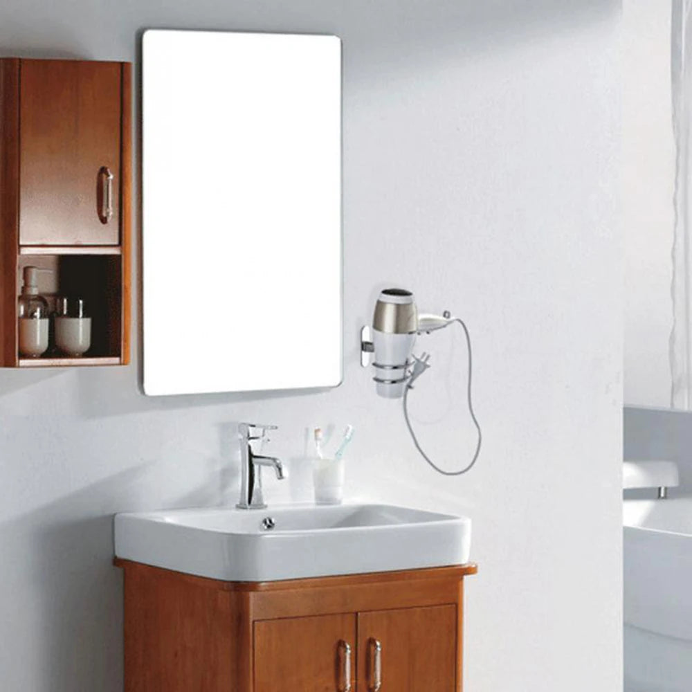 Hair Dryer Holder Wall Mounted Organizer Spiral Stand Holder Rack Aluminum Bathroom Shelf Storage Bathroom Accessory Wall Shelf