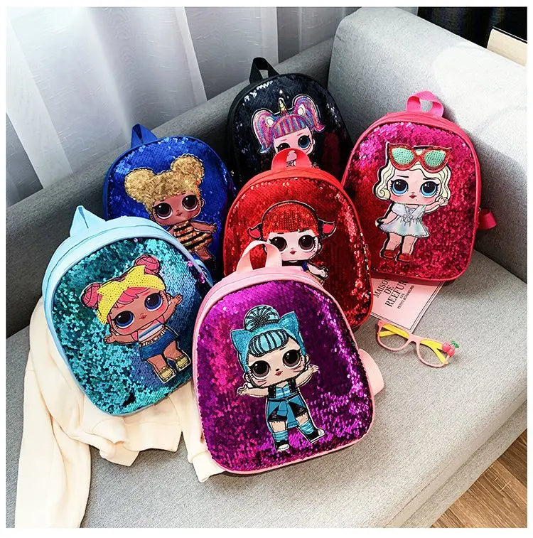 Cute Children's Sequin Backpack Bags 3-6 Years Lovely Kindergarten Kids School Bag Fashion Cartoon Baby Girls Handbags Knapsack