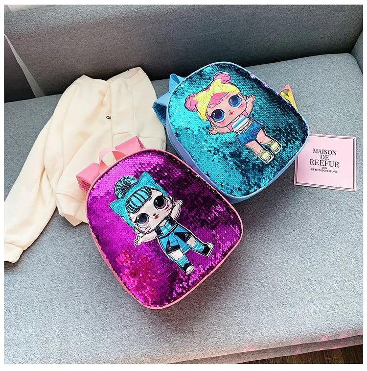 Cute Children's Sequin Backpack Bags 3-6 Years Lovely Kindergarten Kids School Bag Fashion Cartoon Baby Girls Handbags Knapsack