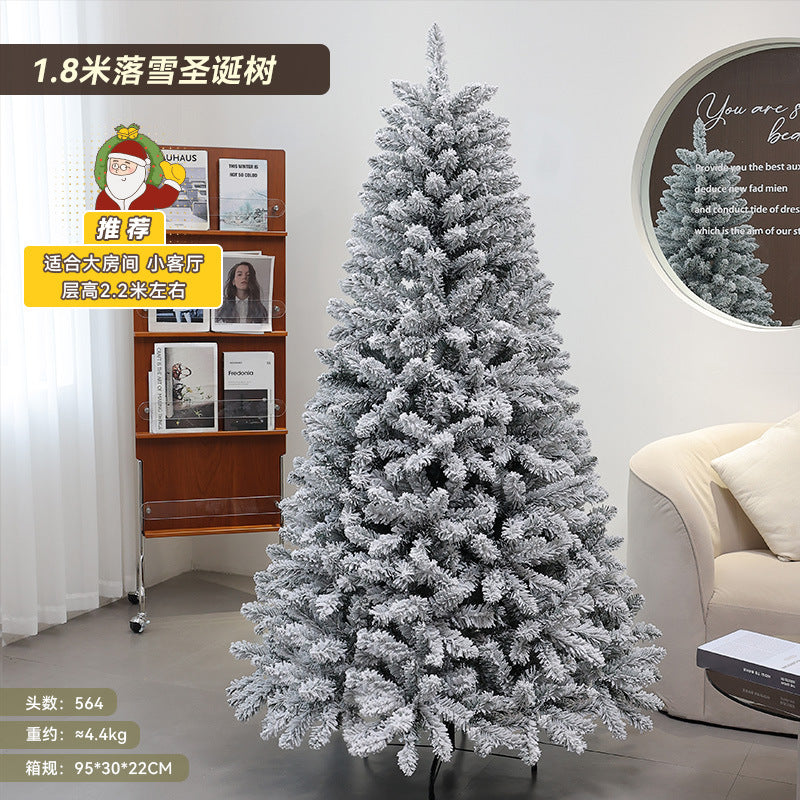 Cross-border Christmas Snow Flocking Crypto Luminous Christmas Tree Ornaments Christmas Ornaments Christmas Tree Source Factory