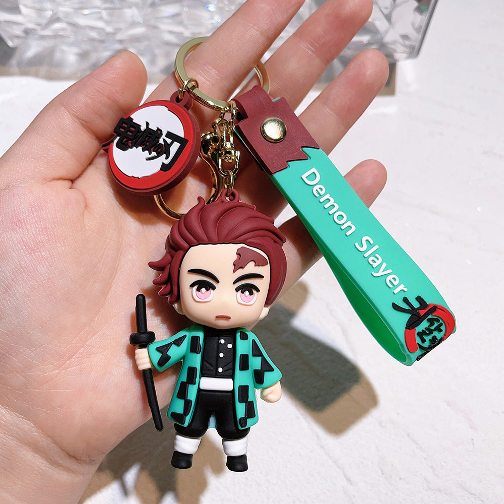 New Demon Slayer Blade Keychain, Demon Slayer Car Key Chain, Cartoon Anime Doll, School Bag Pendant, Figure Peripheral Gifts