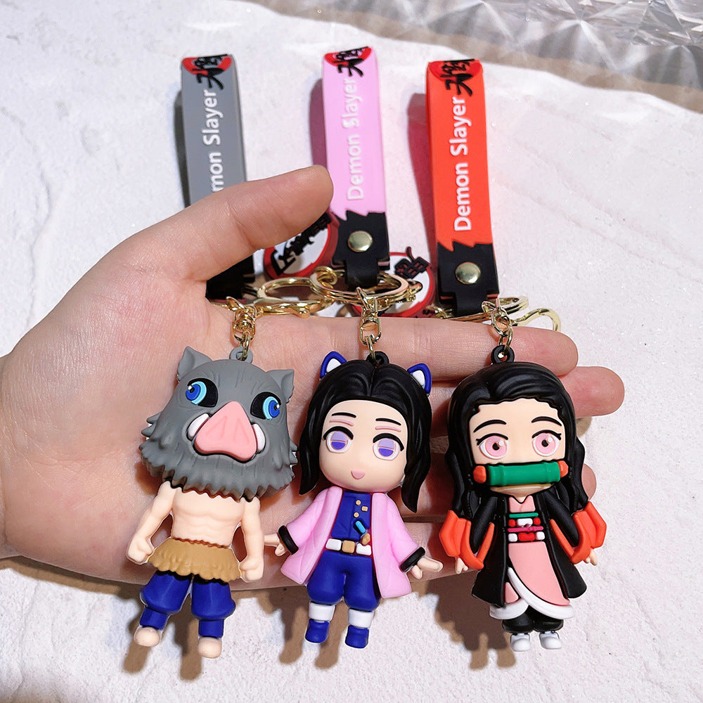New Demon Slayer Blade Keychain, Demon Slayer Car Key Chain, Cartoon Anime Doll, School Bag Pendant, Figure Peripheral Gifts