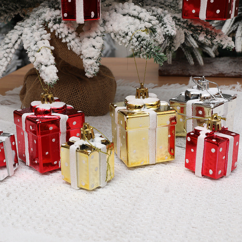 New cross-border wholesale Christmas tree ornaments, bright painted gift packs, red Christmas pendants, charms