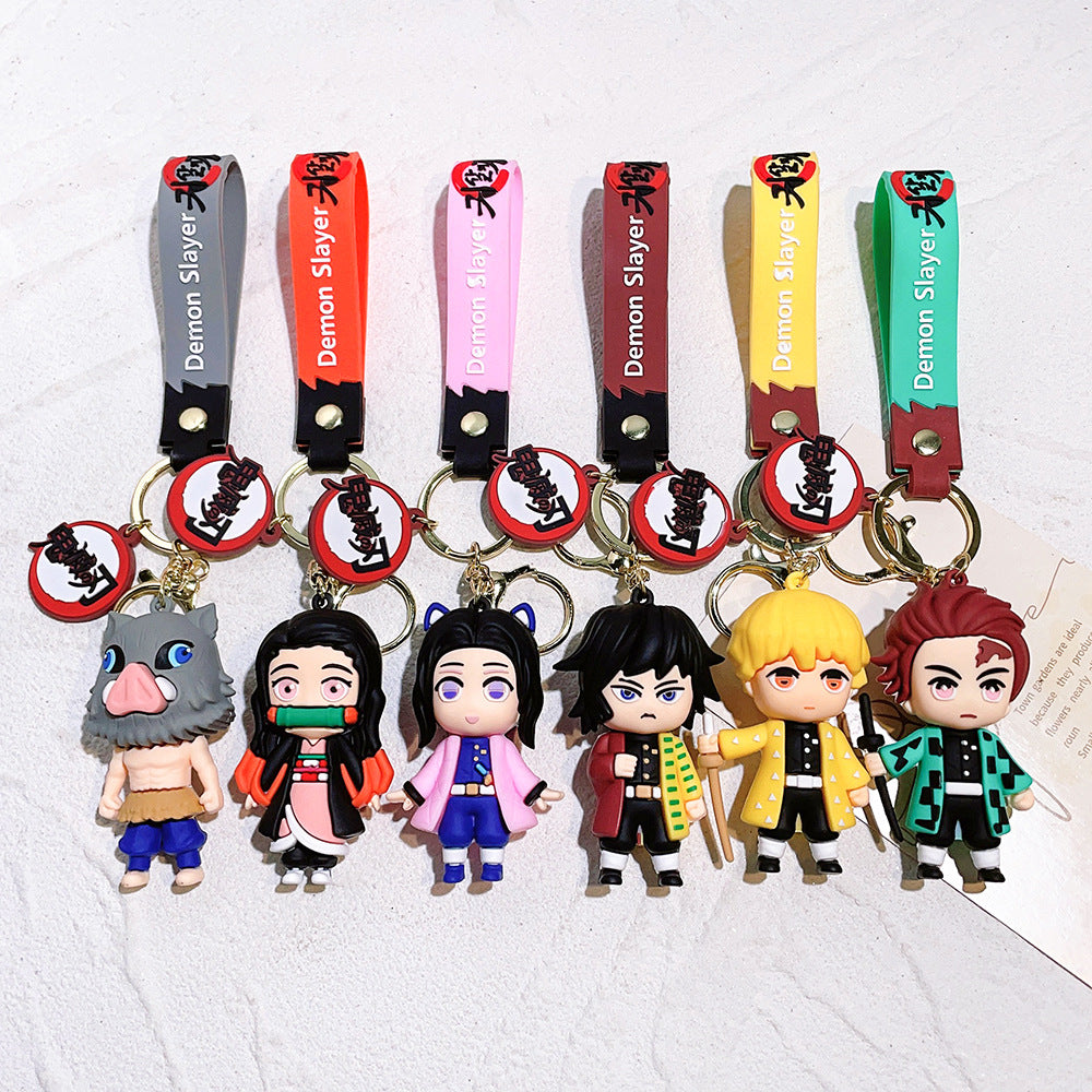 New Demon Slayer Blade Keychain, Demon Slayer Car Key Chain, Cartoon Anime Doll, School Bag Pendant, Figure Peripheral Gifts
