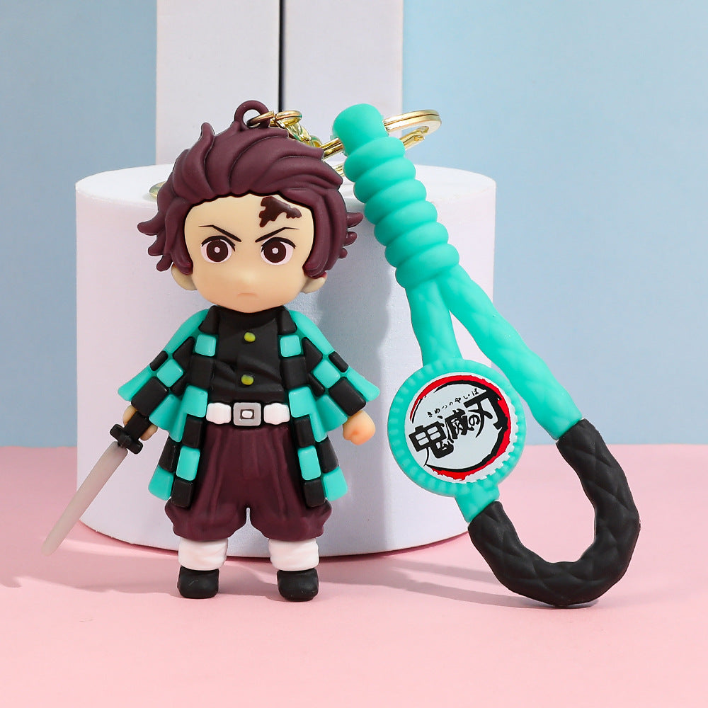 New Demon Slayer Blade Keychain, Demon Slayer Car Key Chain, Cartoon Anime Doll, School Bag Pendant, Figure Peripheral Gifts