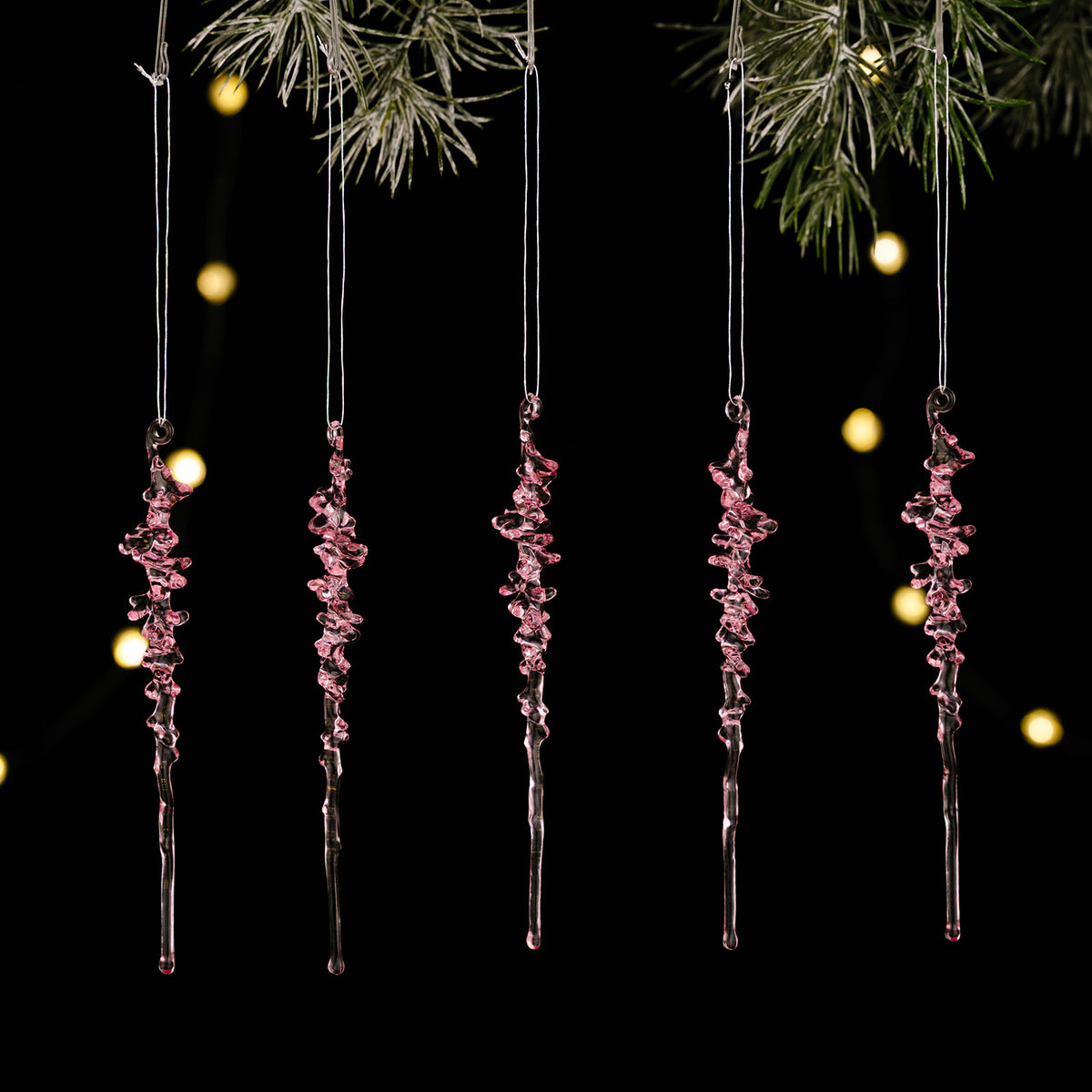 Haobei's new icicle pendant Christmas decoration acrylic imitation icicle hanging ornament sets the atmosphere with icicle sticks