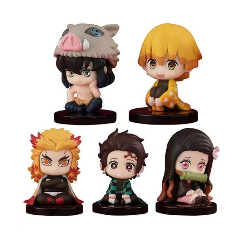 Demon Slayer Blade Figure Tanjiro You Beans Zenyi Xingjuro Yan Love Pillar Butterfly Ninja Model Ornament Gift