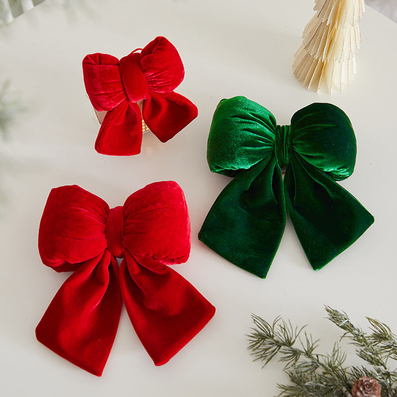 New Christmas burgundy gold velvet bow decoration, Christmas tree ornament, wall hanging in large and small sizes