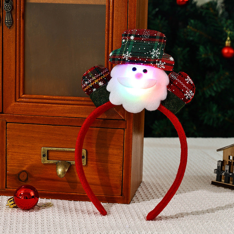 Christmas headband buckle, holding your little hand to glow, Santa Claus headband headband, Christmas decoration, Christmas gift