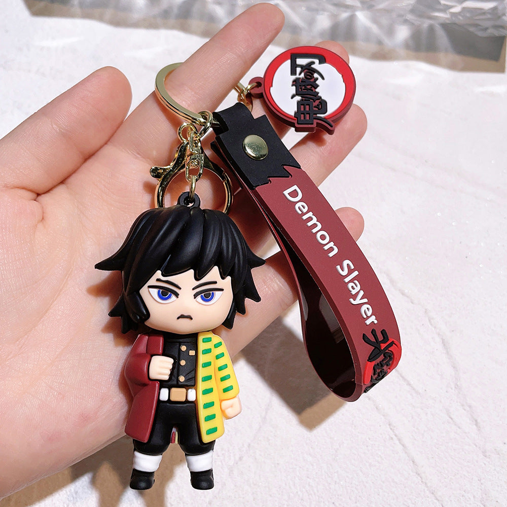 New Demon Slayer Blade Keychain, Demon Slayer Car Key Chain, Cartoon Anime Doll, School Bag Pendant, Figure Peripheral Gifts
