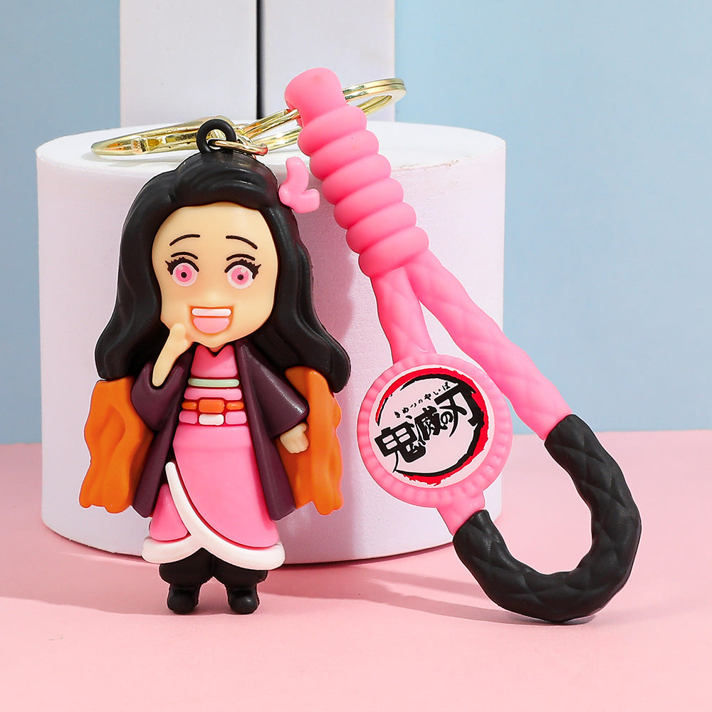 New Demon Slayer Blade Keychain, Demon Slayer Car Key Chain, Cartoon Anime Doll, School Bag Pendant, Figure Peripheral Gifts