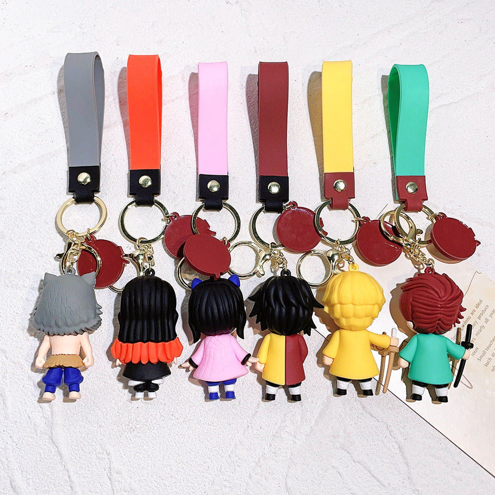 New Demon Slayer Blade Keychain, Demon Slayer Car Key Chain, Cartoon Anime Doll, School Bag Pendant, Figure Peripheral Gifts