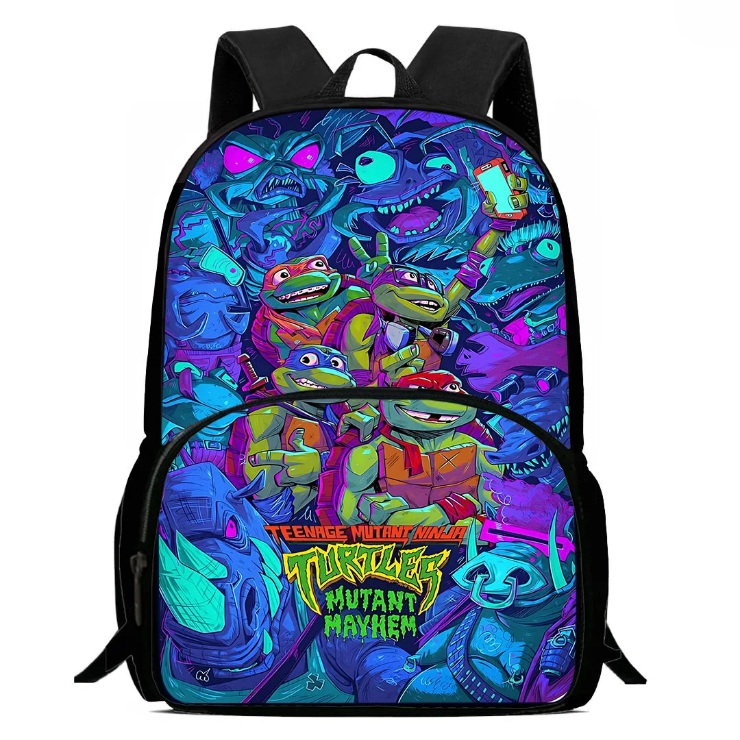 Child Backpacks Shoulder Bag Pencil Case Pupil Large Capacity For N-ninjas Turtless School Bags for Boys Girls Best Gift