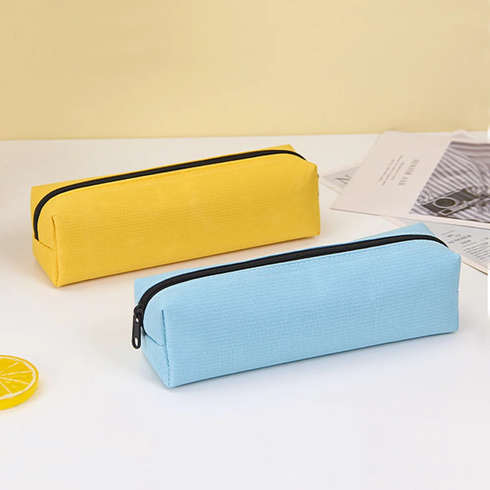 Pencil Case Black Stationery Trousse Scolaire Pencil Pouch School Supplies Solid Color Pencilcase School Pencil Cases