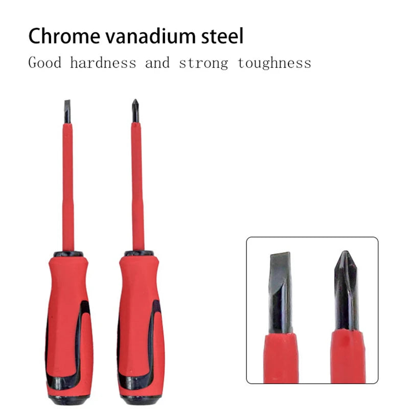 Cacciaviti isolati ad alta durezza in acciaio al cromo vanadio con punte dritte e incrociate, cacciavite magnetico, utensile manuale per elettricisti