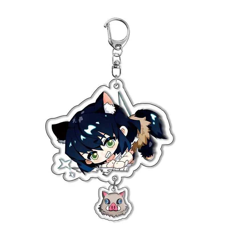 Demon Slayer Blade Charcoal Zhilang You Bean Acrylic Keychain Anime Peripheral High Beauty Backpack Fashion Toys Anime Frind