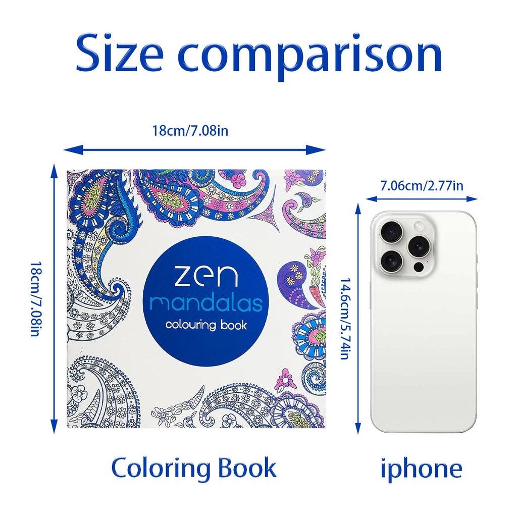 1PCS 24 Page Mandala Flower Coloring Book Casual Hand Drawn Graffiti Art Leisure Book，Essential for parent-child education
