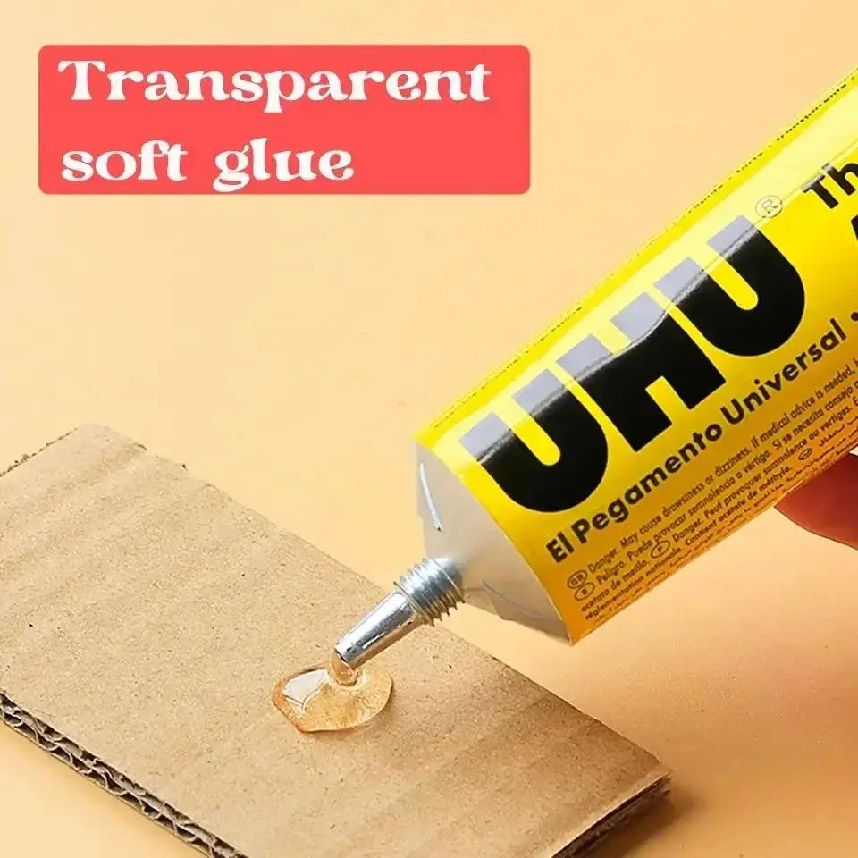 UHU German Soft Tough Super Glue Multi-Material Strong Adhesive Quick Dry for Textile Metal Porcelain Rubber Paper DIY Projects