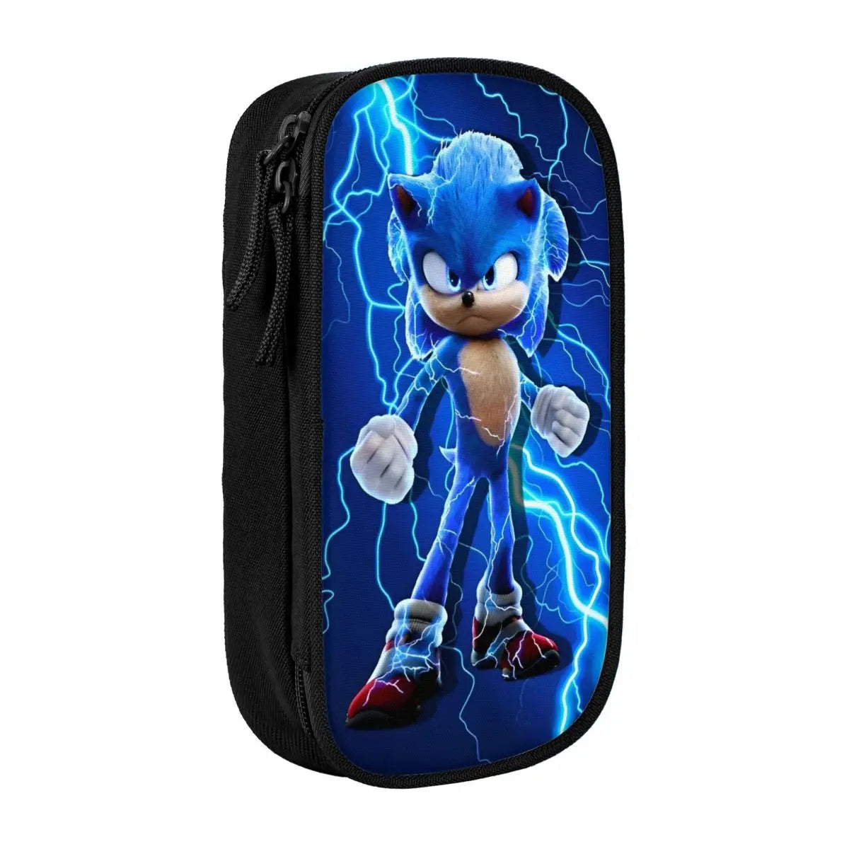 Cartoon Pencil Cases Cute Blue Hedgehogs Shadow  Pen Box Bags Student Large Storage School Supplies Zipper Pencilcases