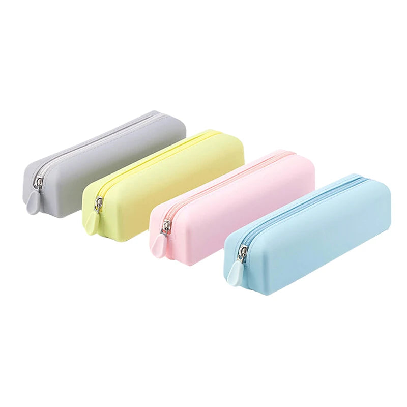 Soft Silicone Pencil Case Creative Zipper Pen Bag Waterproof Large Storage Bag For School Organizer Supplies