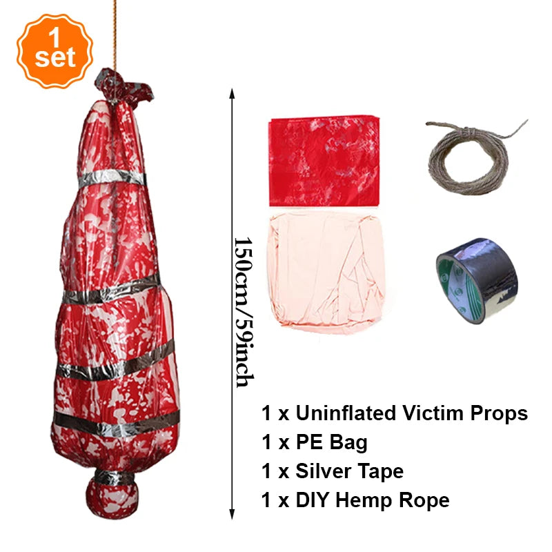 Halloween Dead Props Horror Outdoor Decoration Creepy Corpse Lamp Set Scary Fake Victim Haunted House Home Hanging DIY Halloween