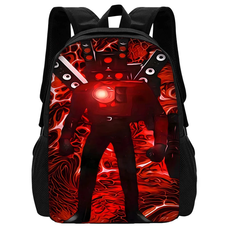 Child School Skibidi Toilet Backpack with Lunch Bags ,Pencil Bags ,School Bags for Boys Girls Best Gift