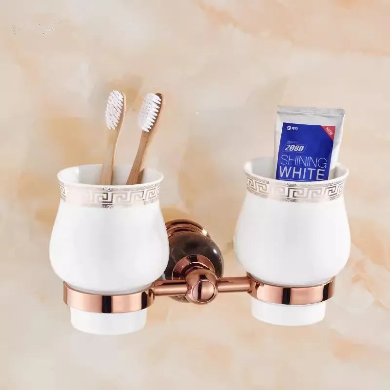 Bathroom Accessories Bath Shelf Rose Gold Paper Holder,Towel Bar,Soap Holder,Towel Rack,Glass Shelf,Hook bathroom Hardware Brass