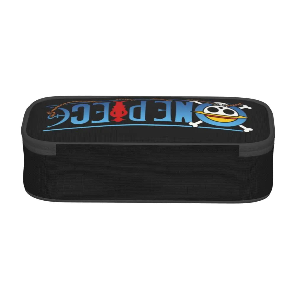 Custom One P-Pieces Cute Pencil Case Boys Girls Large Capacity Straw Hat Pirates Skull Pencil Bag Students Stationery