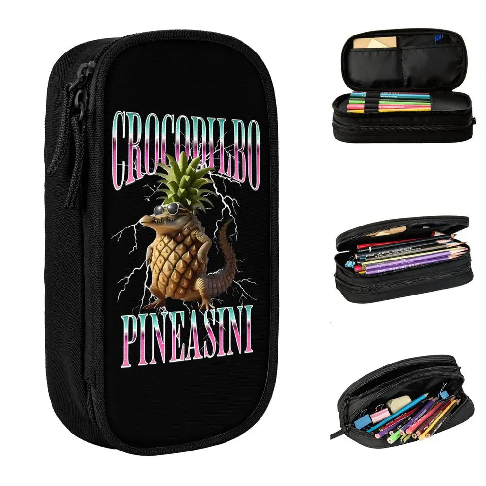 Italian Brainrot Tralalero Tralala Pencil Cases Pencil Pouch Pen Box for Student Big Capacity Bag School Supplies Stationery