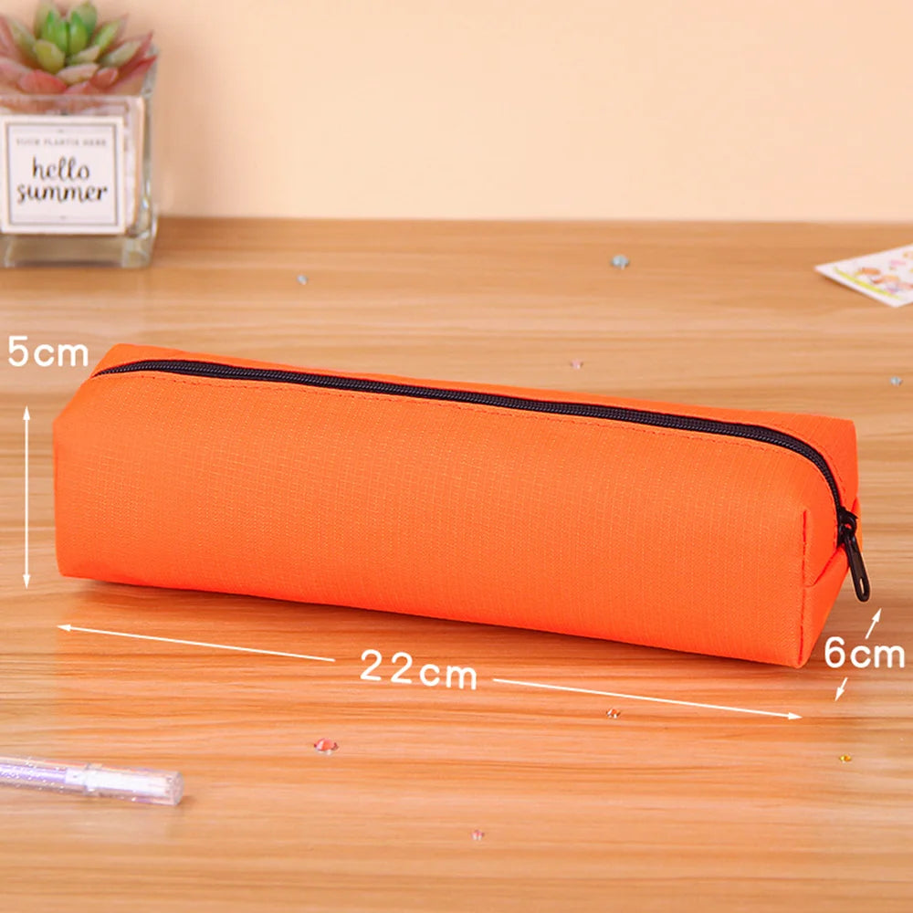 Pencil Case Black Stationery Trousse Scolaire Pencil Pouch School Supplies Solid Color Pencilcase School Pencil Cases