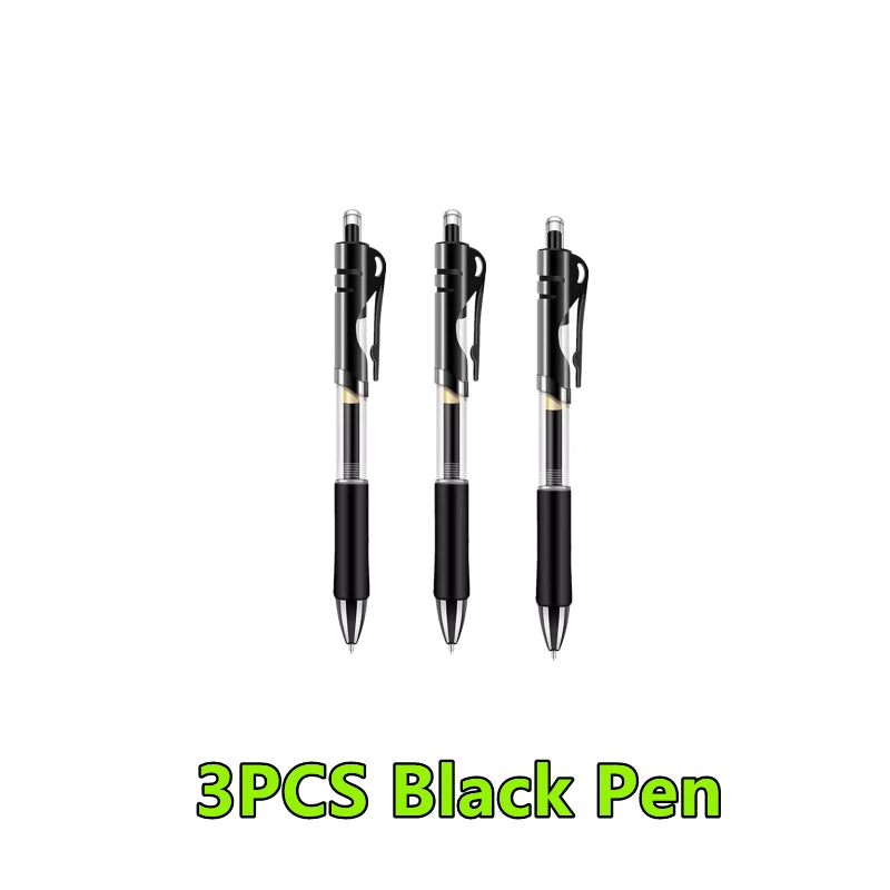 1-12PCS Retractable Red Blue Black Ink Gel Pens Colored Aesthetic Stationery Pen Supplies Ballpoint Office Pencil Writing School