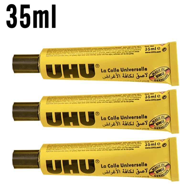 UHU German Soft Tough Super Glue Multi-Material Strong Adhesive Quick Dry for Textile Metal Porcelain Rubber Paper DIY Projects