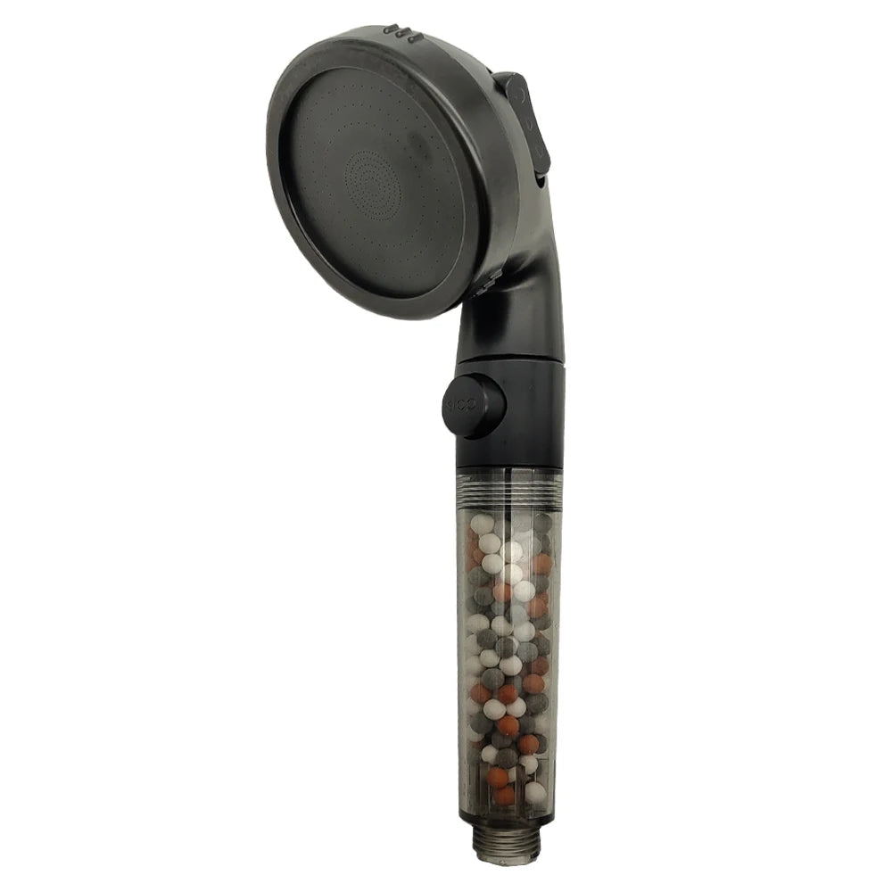 Shower Head High Pressure with Mineral Beads On/Off Switch Filter 3 Modes Water Saving Handheld Showerheads Bathroom Accessories