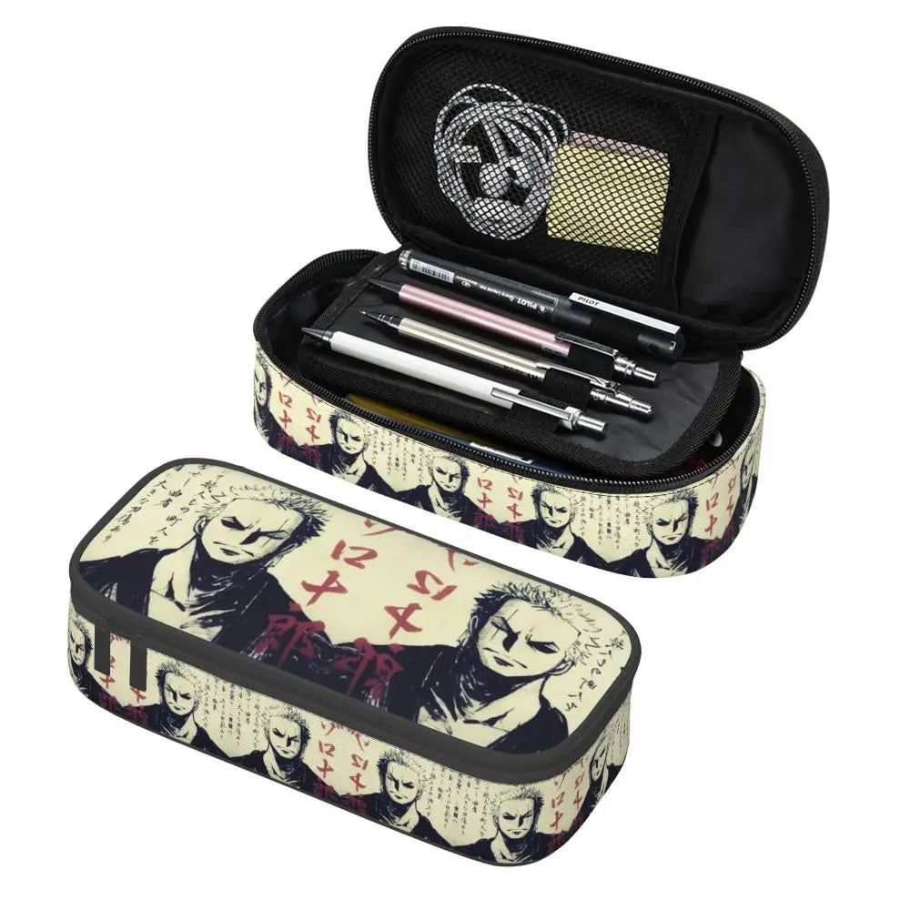 Custom One P-Pieces Cute Pencil Case Boys Girls Large Capacity Straw Hat Pirates Skull Pencil Bag Students Stationery