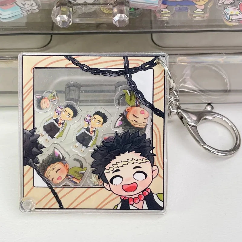 Demon Slayer Kamado Tanjirou Kamado Nezuko Tomioka Giyuu Anime Cartoon Peripherals Shake Pendant Gift Creative Backpack Keychain