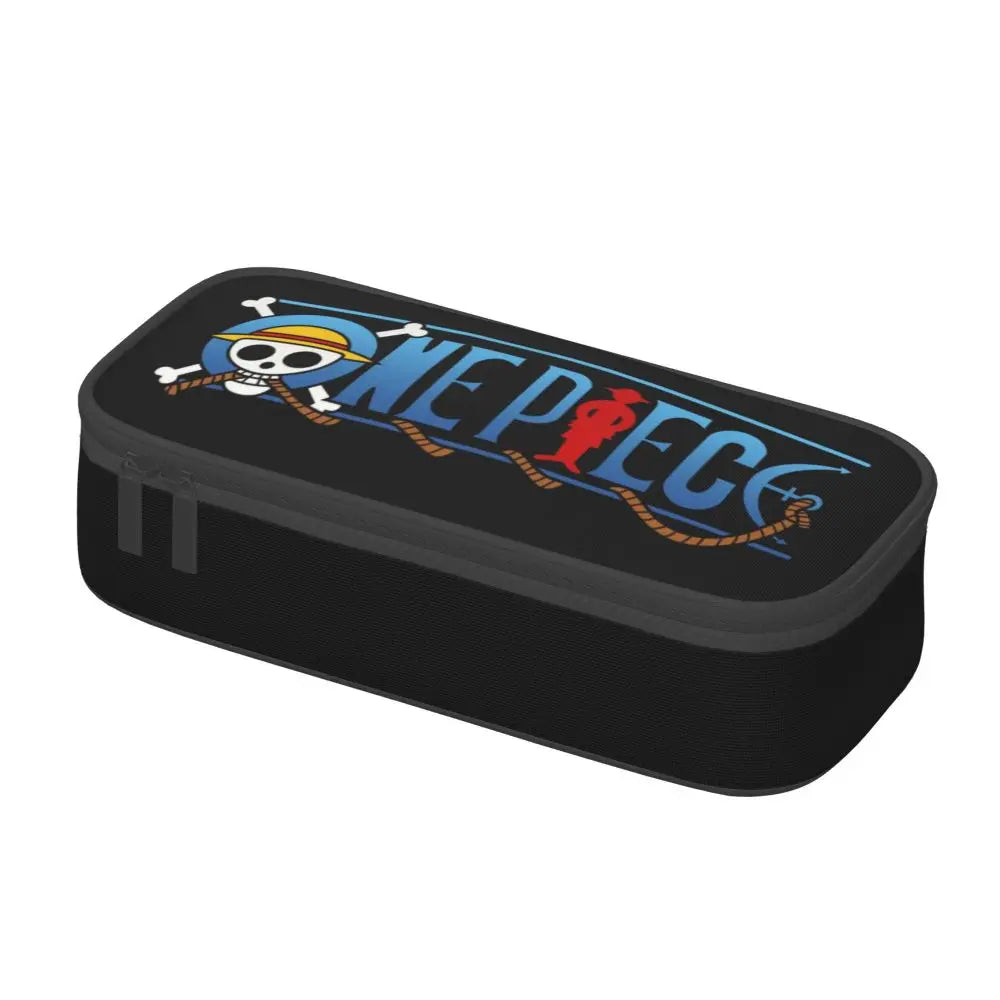 Custom One P-Pieces Cute Pencil Case Boys Girls Large Capacity Straw Hat Pirates Skull Pencil Bag Students Stationery