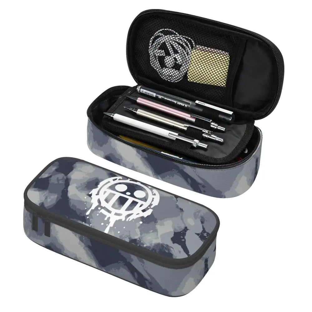 Custom One P-Pieces Cute Pencil Case Boys Girls Large Capacity Straw Hat Pirates Skull Pencil Bag Students Stationery