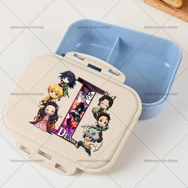 Demon Slayer Lunch Box Anime Letter A-Z Food Storage Containers Kids School Picnic Bento Boxes Office Dinner Case Boy Girl Gift