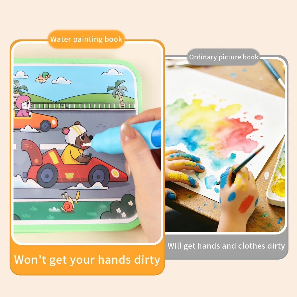 Reusable Water Drawing Doodle Book with Magic Pen, Kids Coloring Drawing Board, Early Educational Toy, Birthday Gift for Kids
