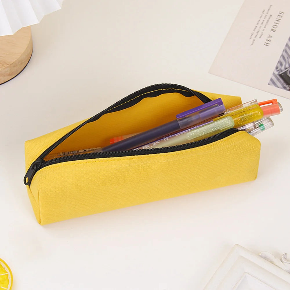 Pencil Case Black Stationery Trousse Scolaire Pencil Pouch School Supplies Solid Color Pencilcase School Pencil Cases
