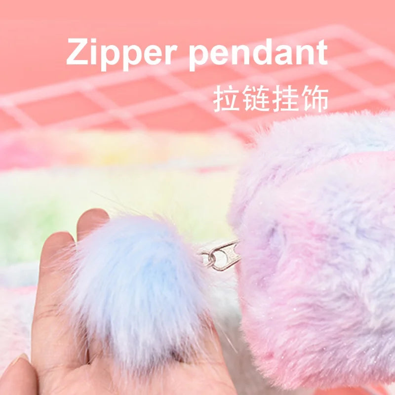Kawaii Plush Pencil Case Cute Pen Box Large Capacity for Girls Storage Bag Student School Office Supplies Stationery