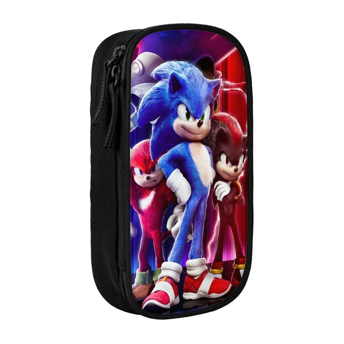 Cartoon Pencil Cases Cute Blue Hedgehogs Shadow  Pen Box Bags Student Large Storage School Supplies Zipper Pencilcases