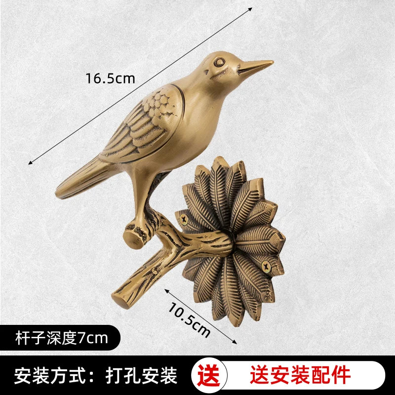 Retro Brass Bird Towel Ring Storage Rack Perforation-free Towel Rack for Bathroom and Bathroom Paper Towel Storage Wall Hanging