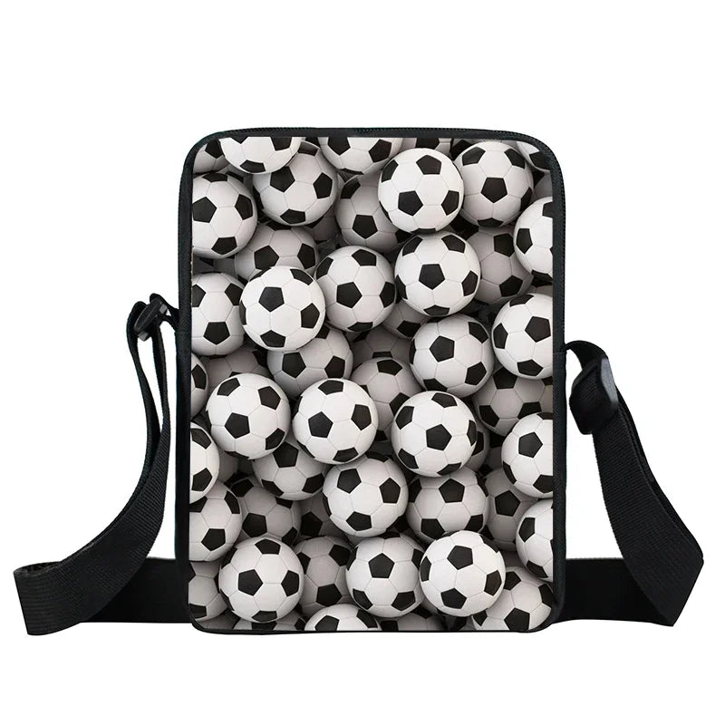 Cool Footbally / Soccerly Print Messenger Bag Girls Boys Handbags Children Shoulder Bag for Travel Kids Satchel Bookbags