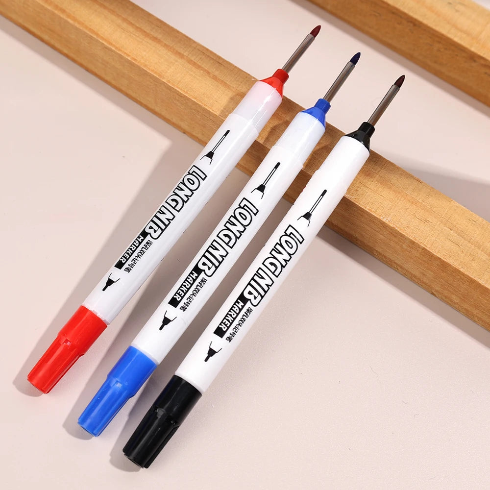 1-3PCS 20mm Deep Hole Long Nib Head Markers Bathroom Woodworking Decoration Permanent Marker Pencil Tools Metal Perforating Pen