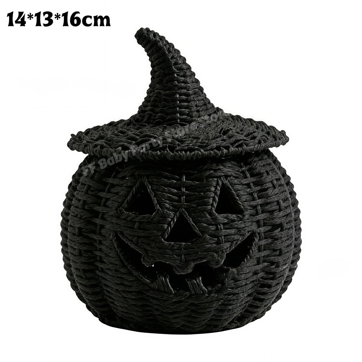 Halloween Decorations Hand-Woven Wicker Pumpkin Lantern Witch Hat Storage Box Home Decorative Statue Ornaments Christmas Decor
