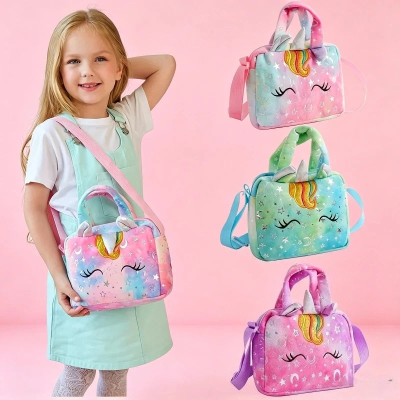 Unicorn Handbags Fashion Sweet for Girls Cute Kid Crossbody Shoulder Bag Children Birthday Party Gift Little Girl Small Purse
