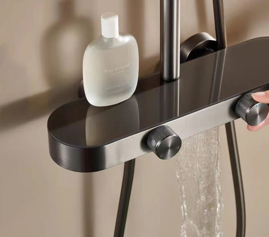VGX Shower System Set Bathroom Shower Faucet Set 3-way Rainfall Shower Set Shower Mixer Crane with Hand Shower Set Grey White